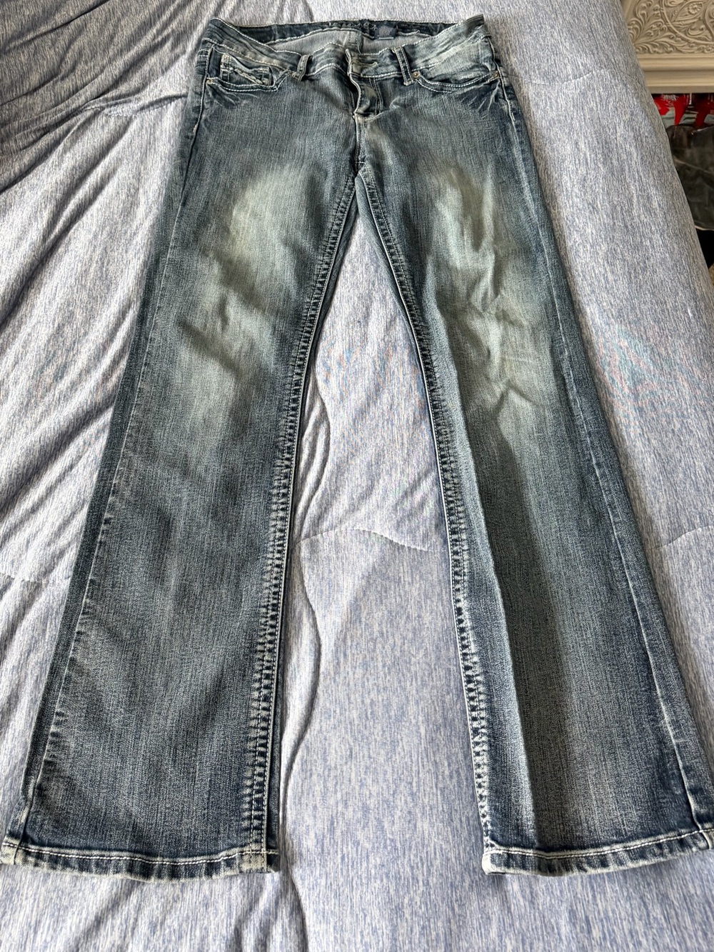 Wishful Park Women's Faded Blue Bootcut Jeans